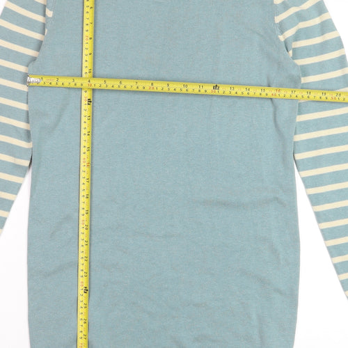 Brakeburn Women's Blue Striped Jumper Dress Size 8 Knitwear Casual