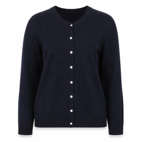 Laura Ashley Women's Blue Wool Blend Crew Neck Cardigan UK 12