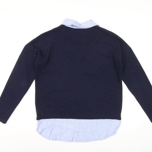 Friends Like These Women's Blue V-Neck Pullover Jumper Size 8