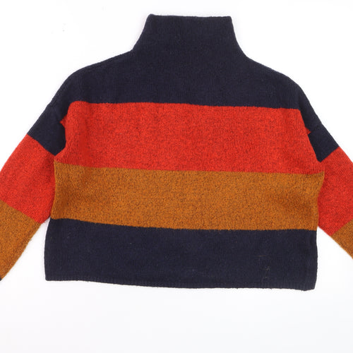 New Look Women's Multicoloured Striped High Neck Jumper Size S