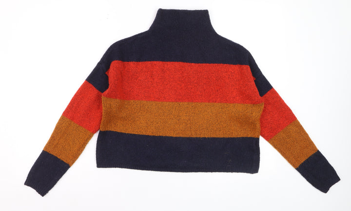 New Look Women's Multicoloured Striped High Neck Jumper Size S