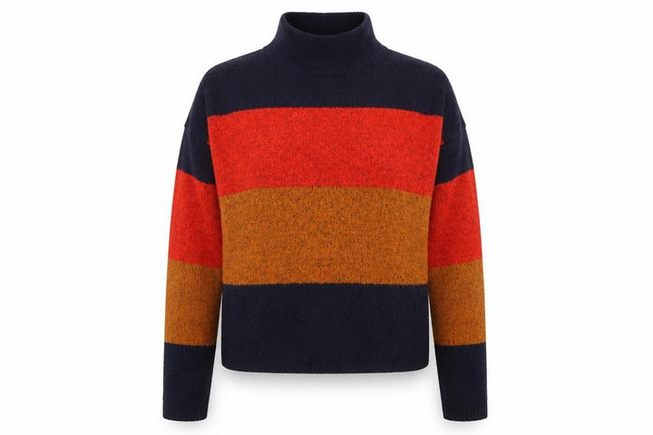 New Look Women's Multicoloured Striped High Neck Jumper Size S