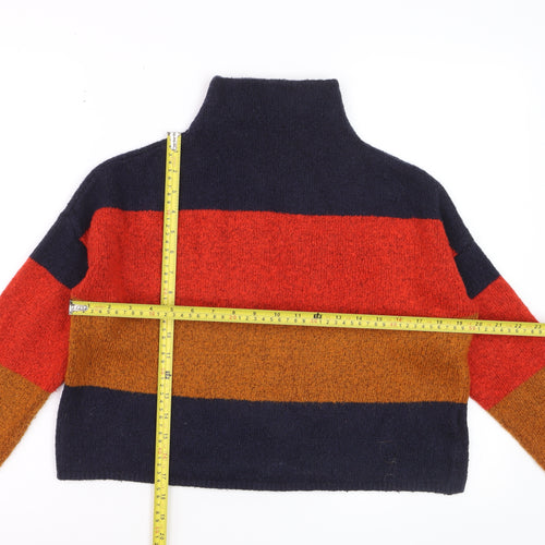 New Look Women's Multicoloured Striped High Neck Jumper Size S
