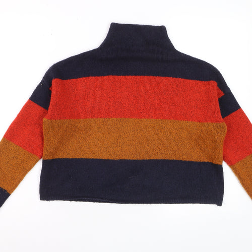 New Look Women's Multicoloured Striped High Neck Jumper Size S