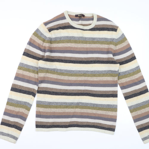 Monsoon Men's Multicoloured Striped Lambswool Crew Neck Jumper Size S