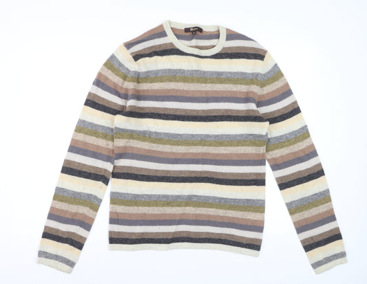 Monsoon Men's Multicoloured Striped Lambswool Crew Neck Jumper Size S