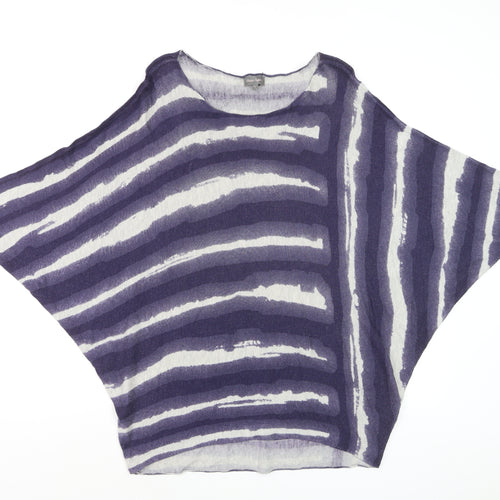 Phase Eight Women’s Purple Striped Relaxed Knit Jumper L