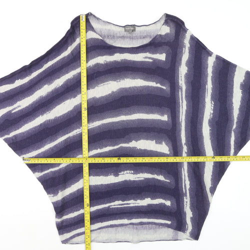 Phase Eight Women’s Purple Striped Relaxed Knit Jumper L