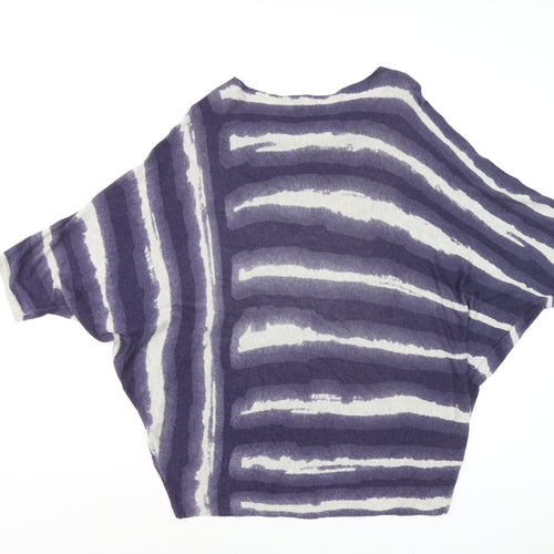 Phase Eight Women’s Purple Striped Relaxed Knit Jumper L