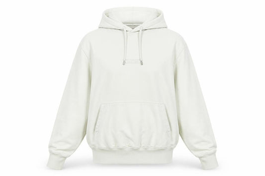 Front view of Kith Women’s Beige Pullover Hoodie, size XS, Organic Cotton Blend