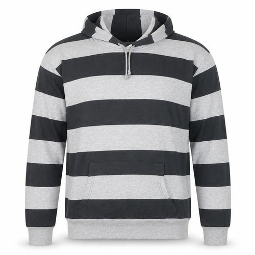 Urban Spirit Men's Grey Black Striped Pullover Hoodie XL