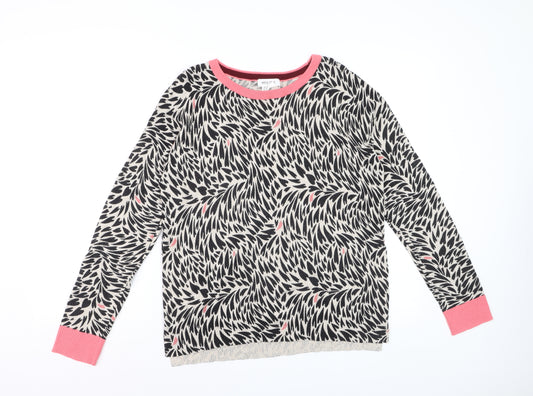 White Stuff Women’s Multicoloured Crew Neck Wool Cotton Jumper UK 14