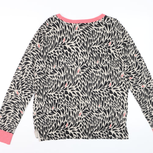 White Stuff Women’s Multicoloured Crew Neck Wool Cotton Jumper UK 14