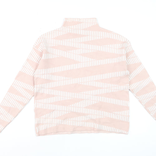 Maison de Nimes Women’s Pink Geometric Mock Neck Jumper Size 12