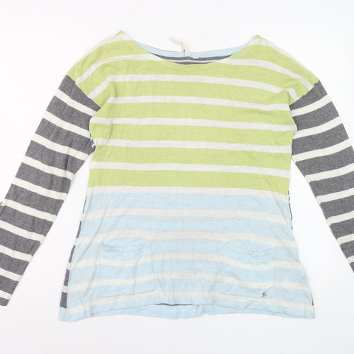 White Stuff Women's Multicoloured Striped Cotton Jumper Size 12