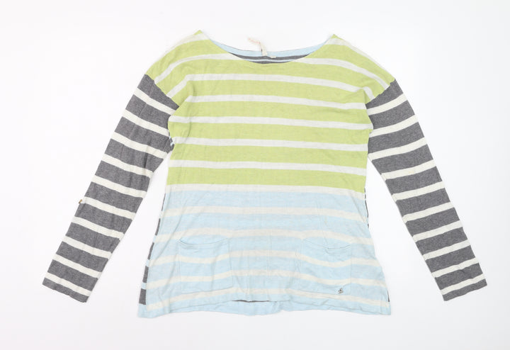 White Stuff Women's Multicoloured Striped Cotton Jumper Size 12