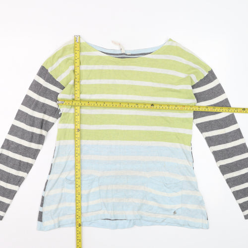 White Stuff Women's Multicoloured Striped Cotton Jumper Size 12