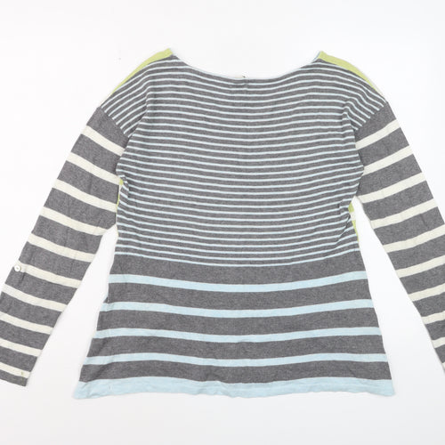 White Stuff Women's Multicoloured Striped Cotton Jumper Size 12