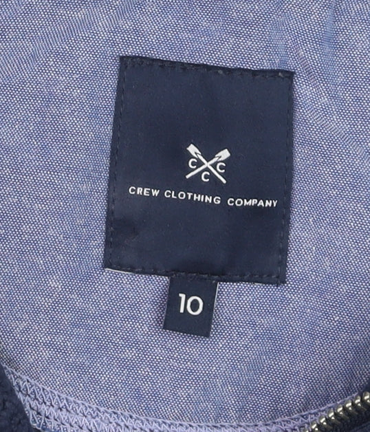 Crew Clothing Company Women's Navy Full Zip Hoodie Size 10 Cotton Blend
