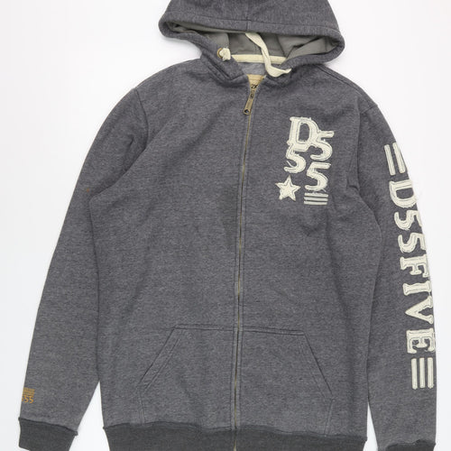 D555 Men's Grey Full Zip Hoodie 2XLT Big & Tall Fleece Sweatshirt