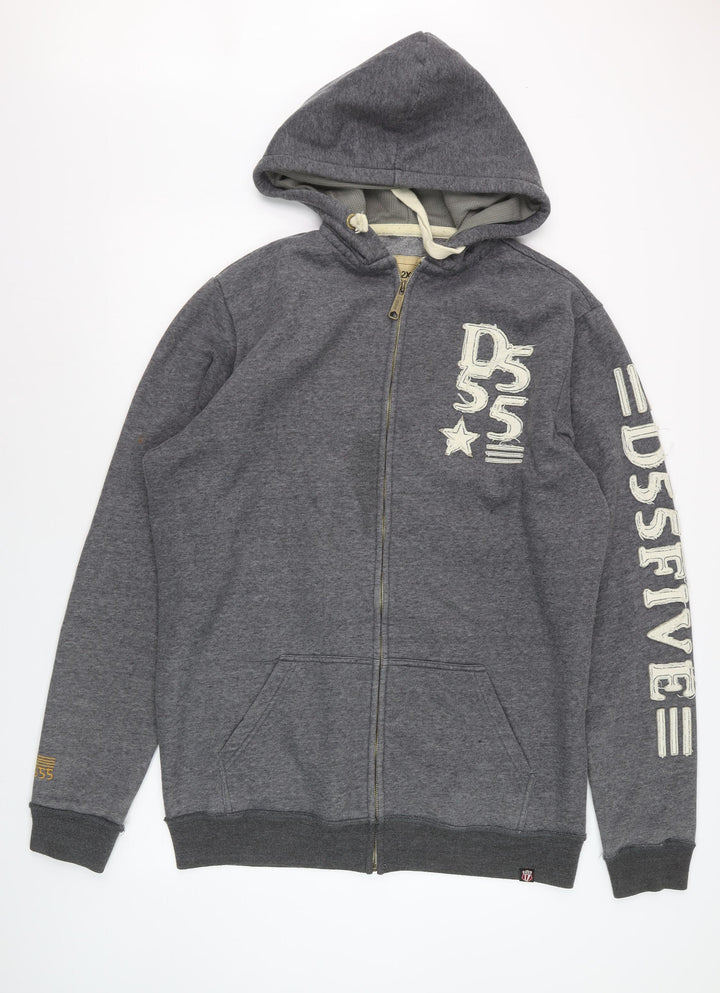 D555 Men's Grey Full Zip Hoodie 2XLT Big & Tall Fleece Sweatshirt
