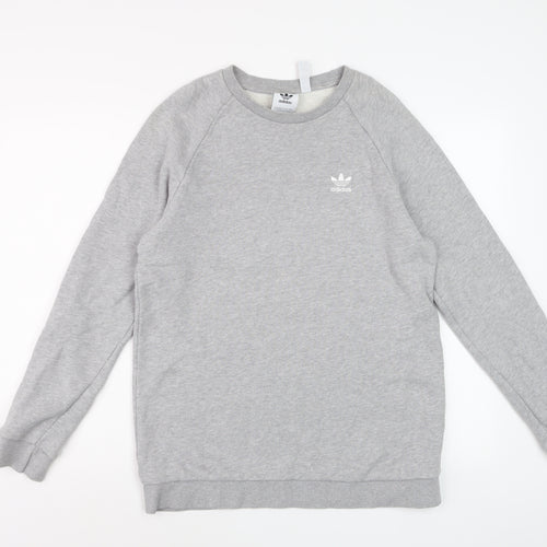 Adidas Men's Grey Crew Neck Pullover Sweatshirt Size M