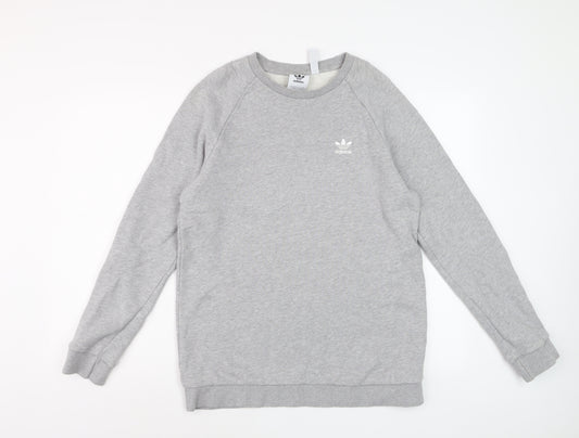 Adidas Men's Grey Crew Neck Pullover Sweatshirt Size M
