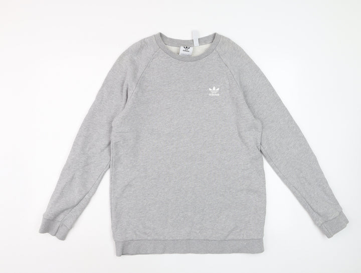 Adidas Men's Grey Crew Neck Pullover Sweatshirt Size M