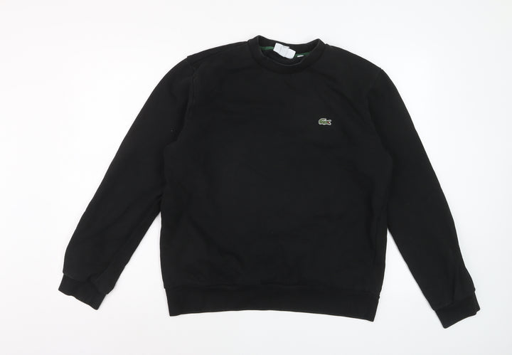 Lacoste Men’s Black Classic Fit Crew Neck Sweatshirt Size L