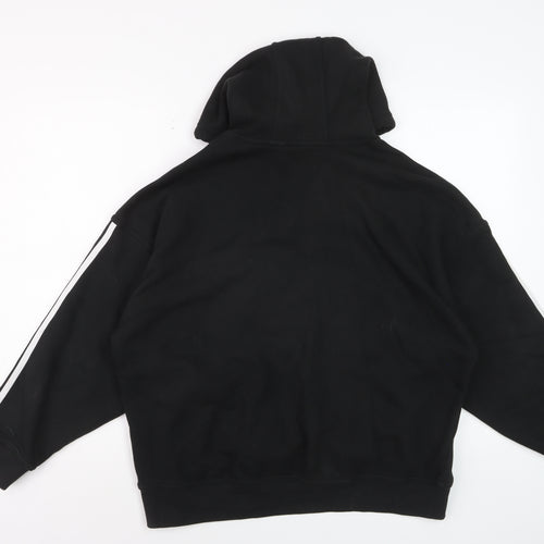 Adidas Womens Black Pullover Hoodie Size 4 Cotton Long Sleeve Casual