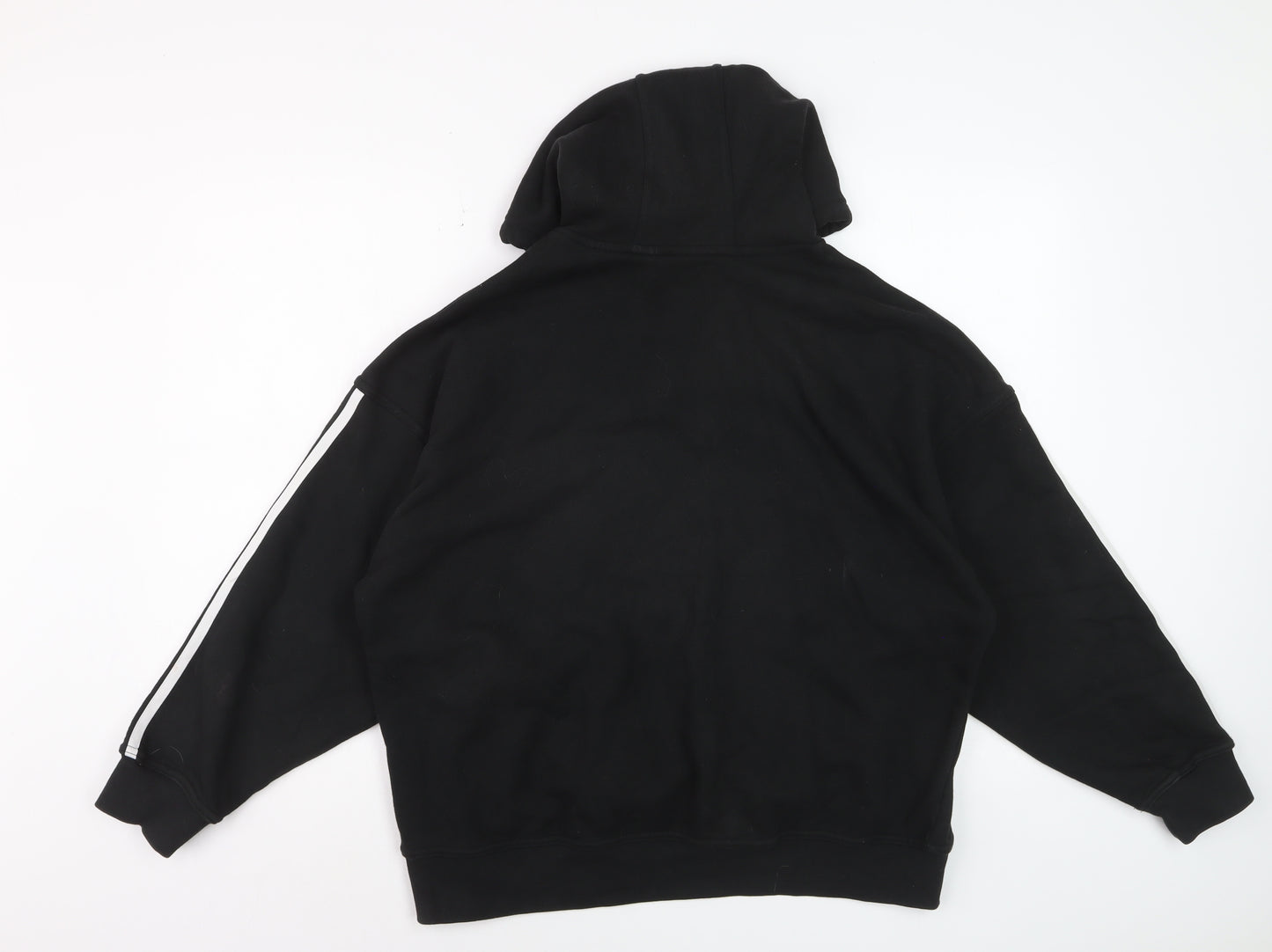 Adidas Womens Black Pullover Hoodie Size 4 Cotton Long Sleeve Casual