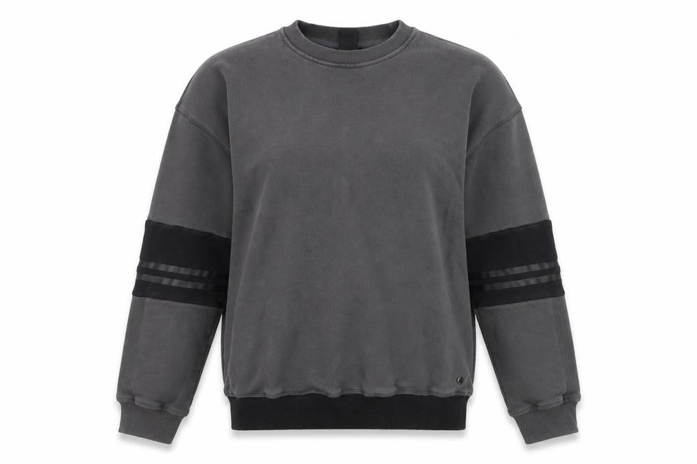 Front view of Lilybod women’s grey crew neck pullover sweatshirt m regular fit