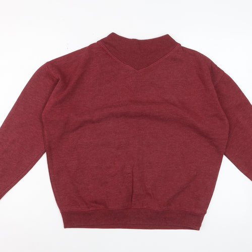 Jack Wills Women's Red V-Neck Pullover Sweatshirt Size 8
