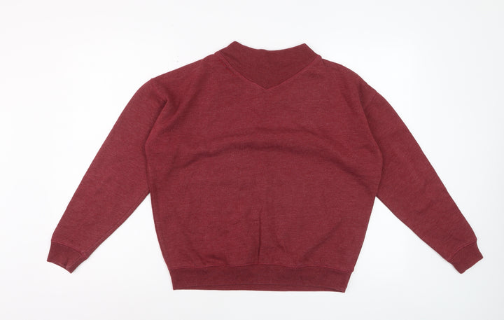 Jack Wills Women's Red V-Neck Pullover Sweatshirt Size 8