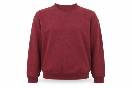 Front view of Jack Wills Women's Red V-Neck Pullover Sweatshirt, size 8