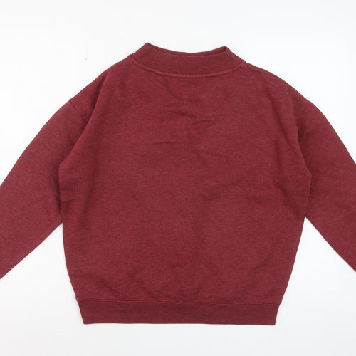 Jack Wills Women's Red V-Neck Pullover Sweatshirt Size 8
