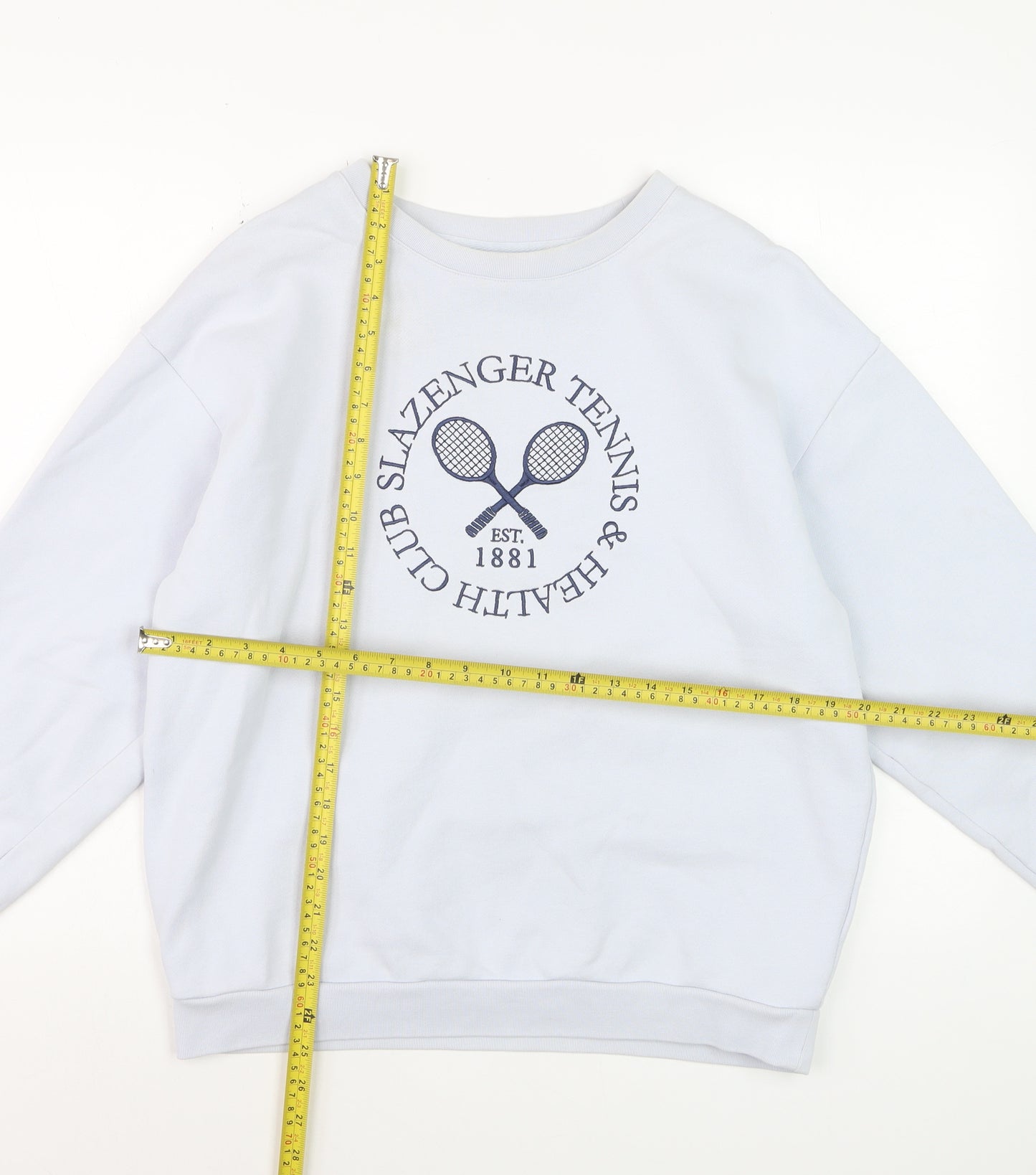 Slazenger Womens White Crew Neck Pullover Sweatshirt UK 12
