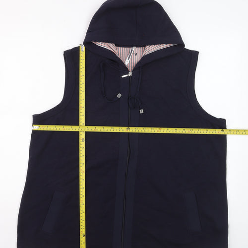 BM Women's Navy XL Sleeveless Full Zip Hoodie Vest