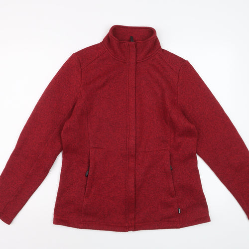 Rohan Women Red Full Zip Fleece Jacket Size M Outdoor Travel Wear