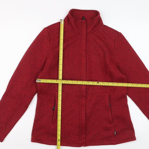 Rohan Women Red Full Zip Fleece Jacket Size M Outdoor Travel Wear