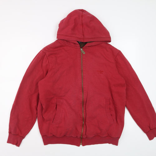 Cotton Traders Men's Red Full Zip Fleece Lined Hoodie Size M