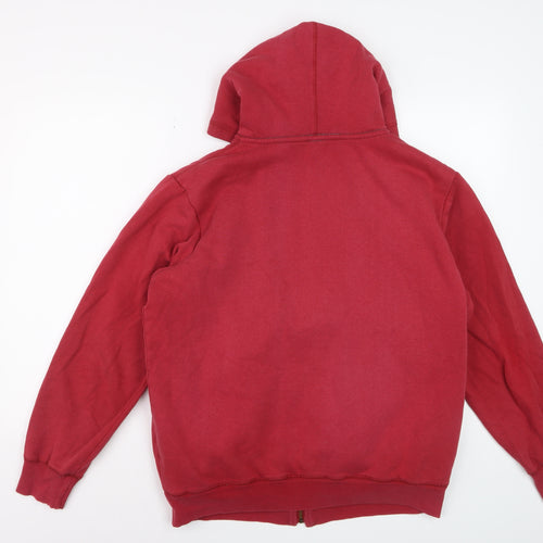 Cotton Traders Men's Red Full Zip Fleece Lined Hoodie Size M