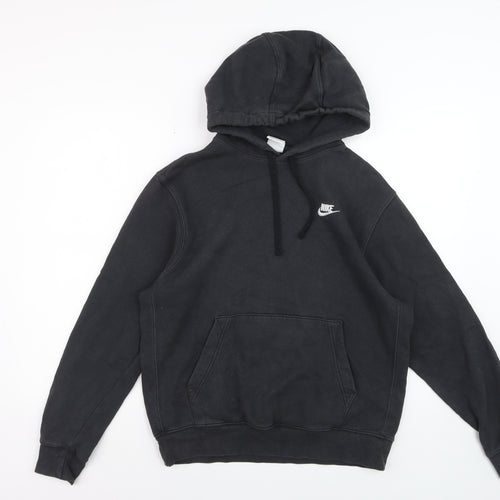 Nike Men's Black Pullover Hoodie M Regular Fit Fleece Sweatshirt