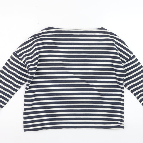 Finisterre Women's Blue Striped Organic Cotton Long Sleeve Top Size 8