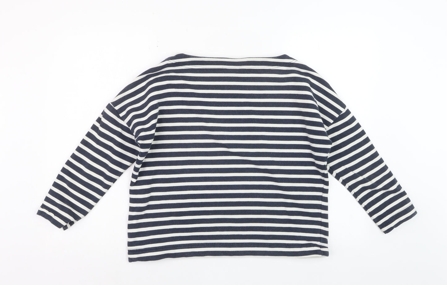 Finisterre Women's Blue Striped Organic Cotton Long Sleeve Top Size 8
