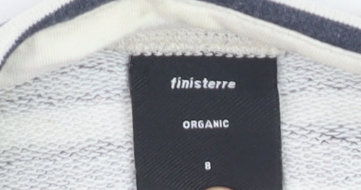 Finisterre Women's Blue Striped Organic Cotton Long Sleeve Top Size 8