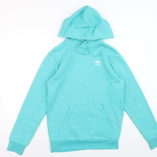 Adidas Womens XS Blue Pullover Hoodie Cotton Blend Casual