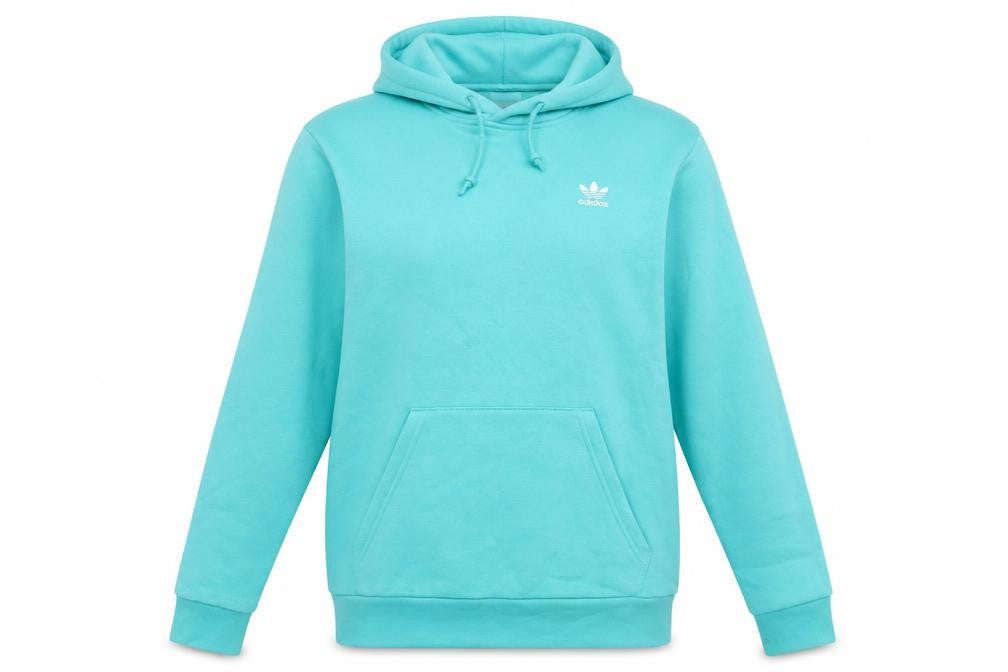 Front view of Adidas women’s xs blue pullover hoodie cotton blend casual