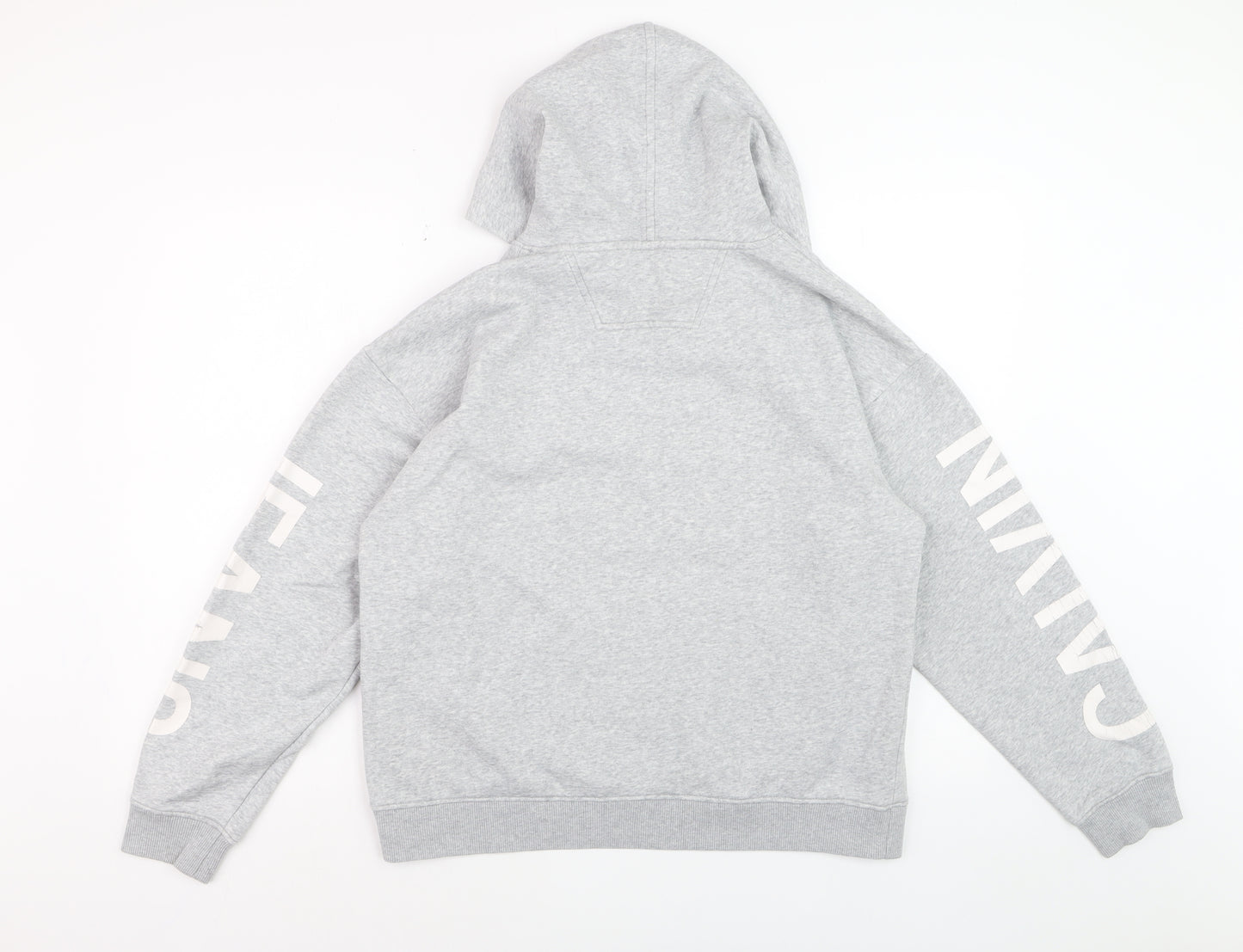 Calvin Klein Jeans Womens Grey Hoodie L Pullover Cotton Blend