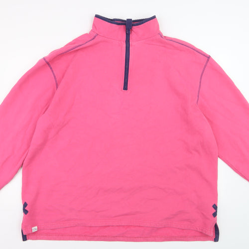 Lazy Jacks Women’s Pink 1/4 Zip Pullover Sweatshirt 3XL Cotton